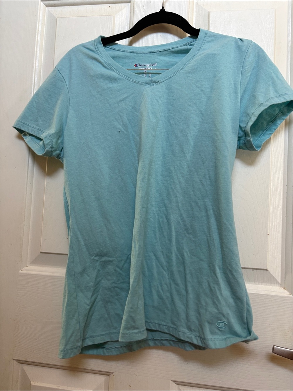 Champion Women’s Aqua V-Neck Short Sleeve Tee